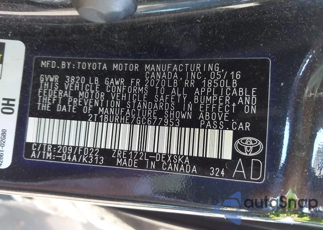 2T1BURHE7GC677953: 42558054