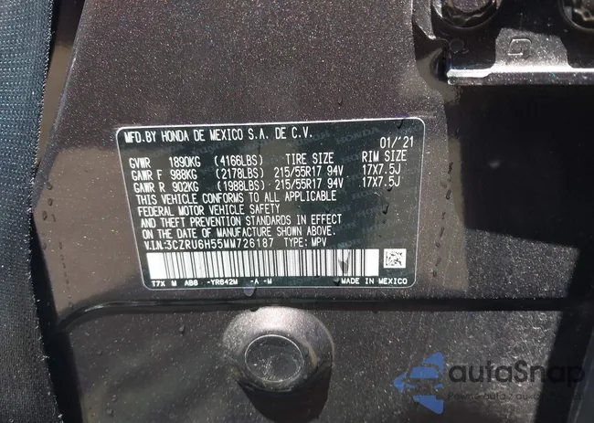 3CZRU6H55MM726187: 42557189