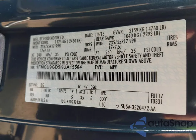 1FMCU9GD5KUA15504: 42557209