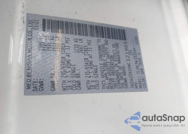 5N1AZ2ASXNC121965: 42557359