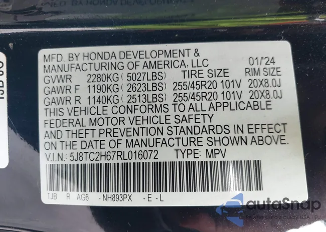 5J8TC2H67RL016072: 42558587