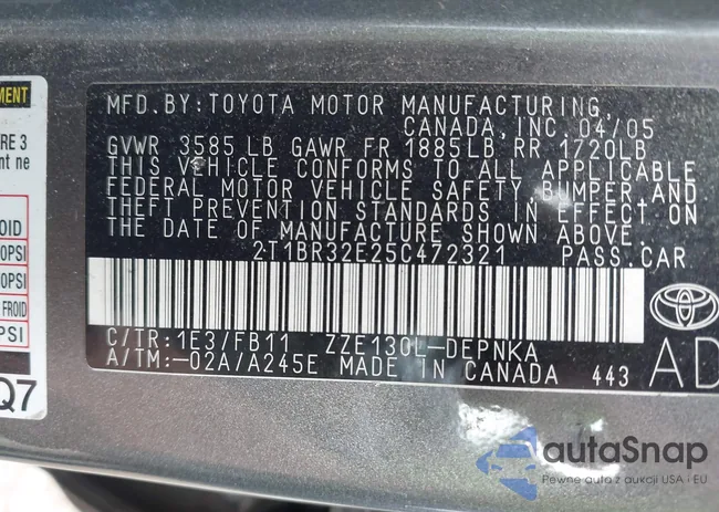 2T1BR32E25C472321: 42558409