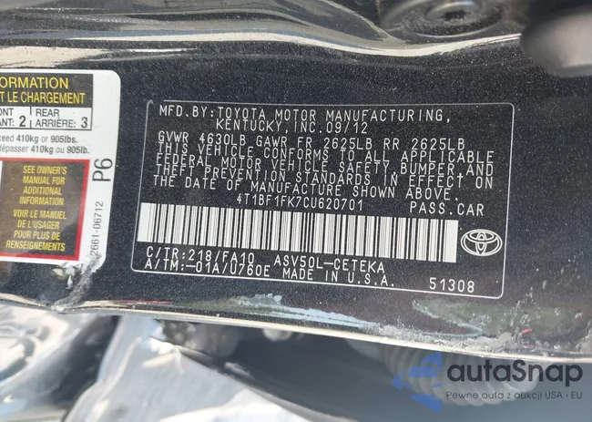 4T1BF1FK7CU620701: 42559527