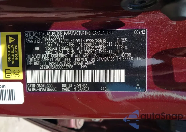 2T2ZK1BA8DC092706: 42559536