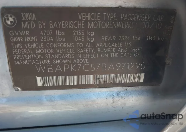 WBAPK7C57BA971290: 42559588