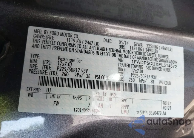 1FADP5CUXEL514572: 42559841