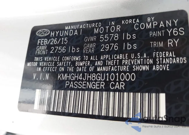 KMHGH4JH8GU101000: 42560008