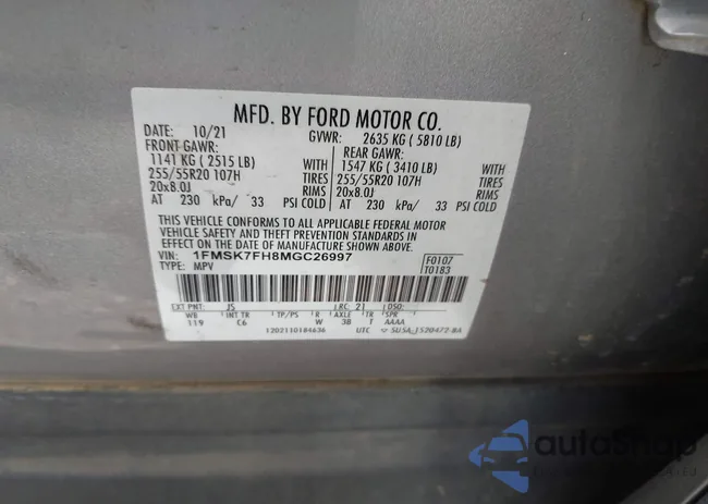 1FMSK7FH8MGC26997: 42559360