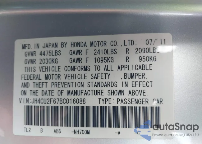 JH4CU2F67BC016088: 42560954