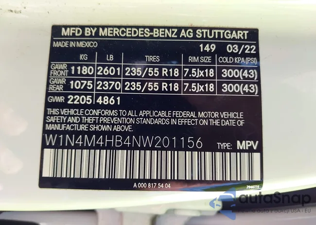 W1N4M4HB4NW201156: 42561029