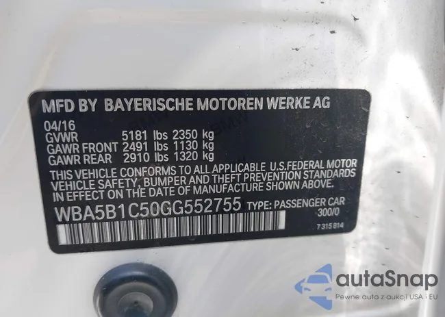 WBA5B1C50GG552755: 42561106