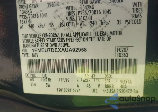 1FMEU7DEXAUA92958: 42560339