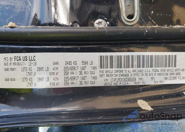 1C4PJMCX1KD365228: 42560399