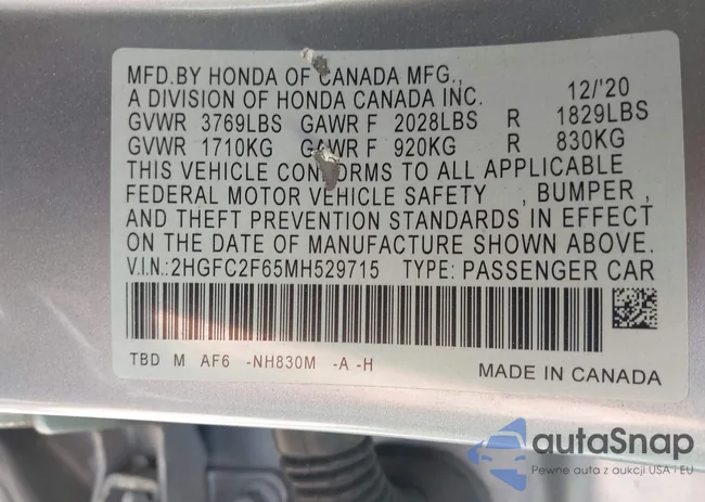 2HGFC2F65MH529715: 42561544