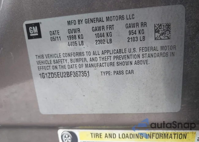 1G1ZD5EU2BF367351: 42561609