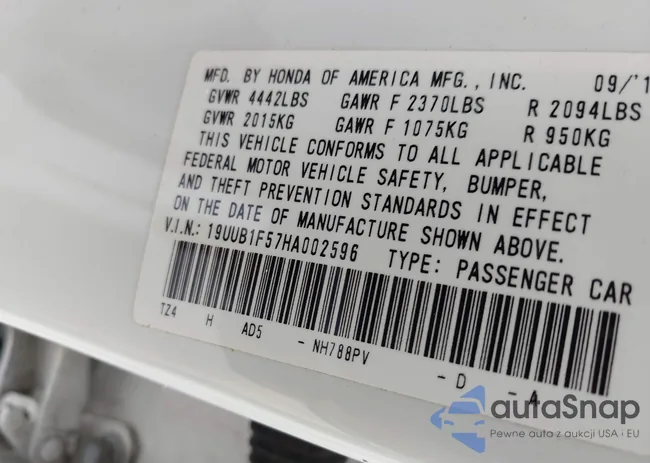 19UUB1F57HA002596: 42561618