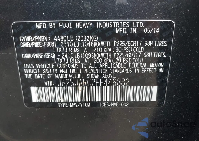 JF2SJARC2FH446882: 42561687