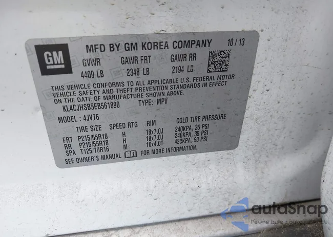 KL4CJHSB5EB561890: 42561690