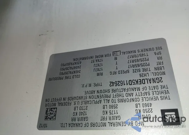 2GNALDEK5D1162642: 42561817