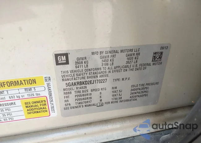 5GAKRBKD2EJ170227: 42562016