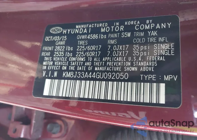 KM8J33A44GU092050: 42562069