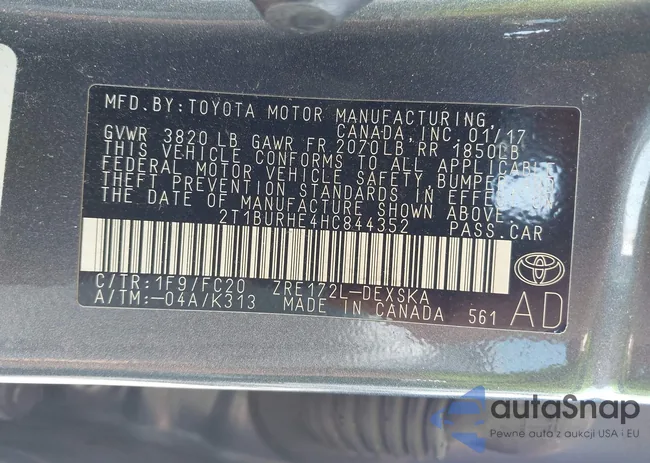 2T1BURHE4HC844352: 42561228