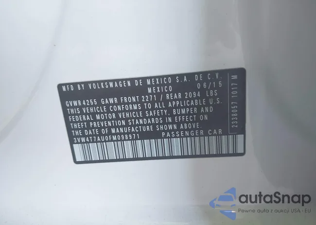 3VW4T7AU0FM098971: 42562530