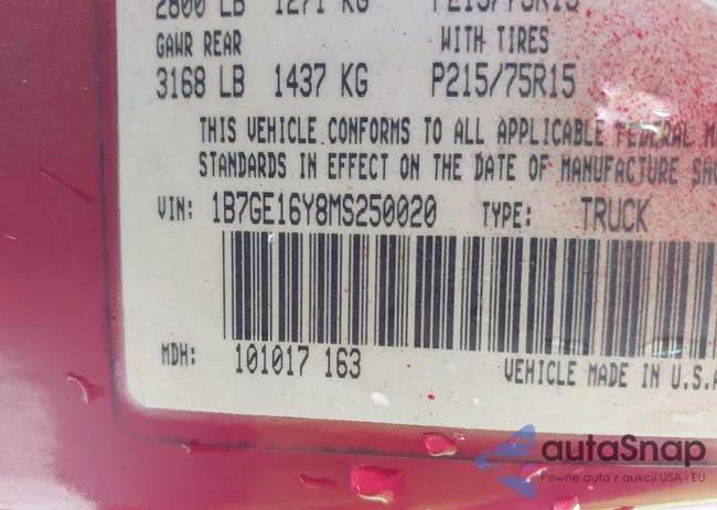 1B7GE16Y8MS250020: 42562602