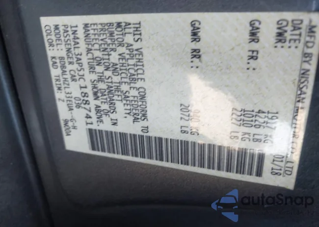 1N4AL3AP5JC188741: 42563086