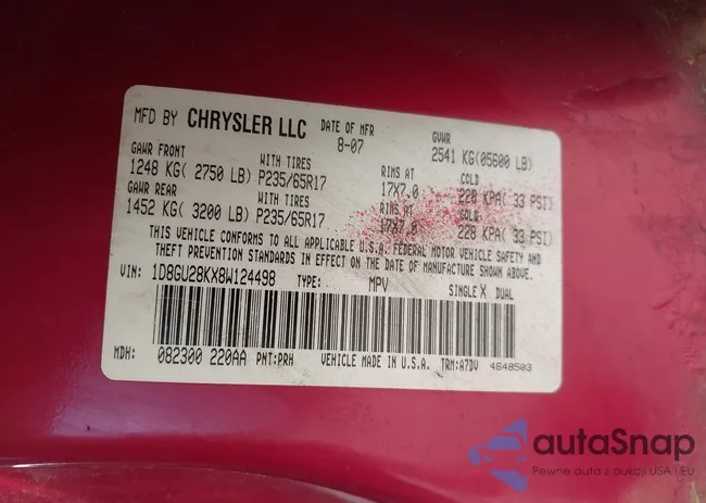 1D8GU28KX8W124498: 42563094