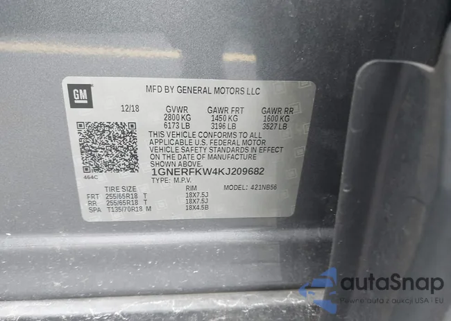 1GNERFKW4KJ209682: 42562223