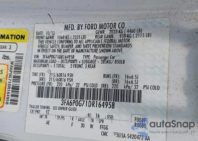 3FA6P0G71DR164958: 42562242