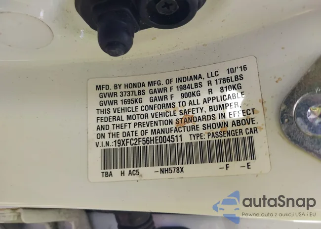 19XFC2F56HE004511: 42562420