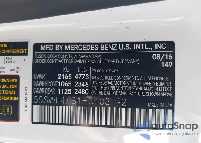 55SWF4KB1HU183192: 42562516