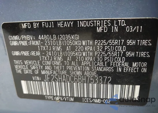 JF2SHADC6BH753337: 42563684