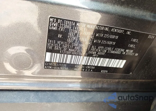 4T3T6RFV8RU160350: 42563733