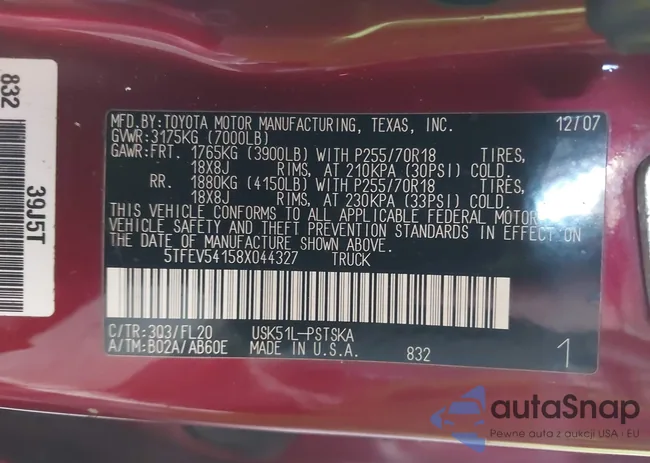 5TFEV54158X044327: 42563759