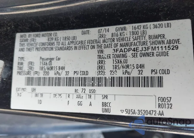 3FADP4EJ3FM111529: 42563809