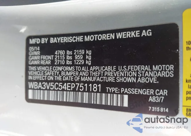 WBA3V5C54EP751181: 42563810