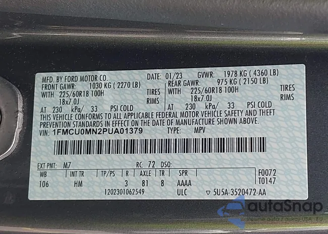 1FMCU0MN2PUA01379: 42563820