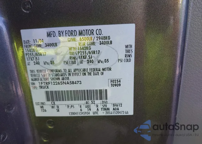 1FTRF12265NA58473: 42563827