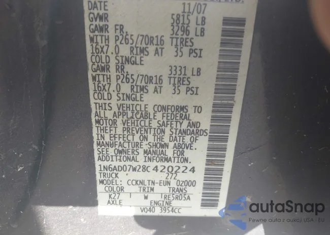 1N6AD07W28C420224: 42564071