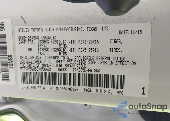 5TFAX5GN5GX056421: 42564083