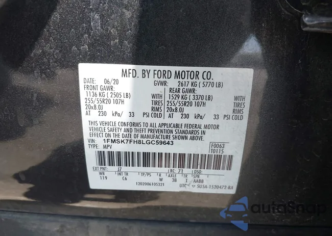 1FMSK7FH8LGC59643: 42563234