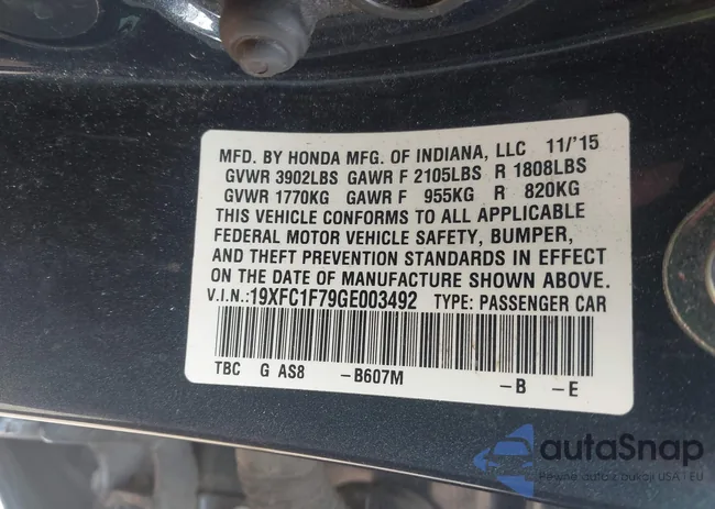 19XFC1F79GE003492: 42563306