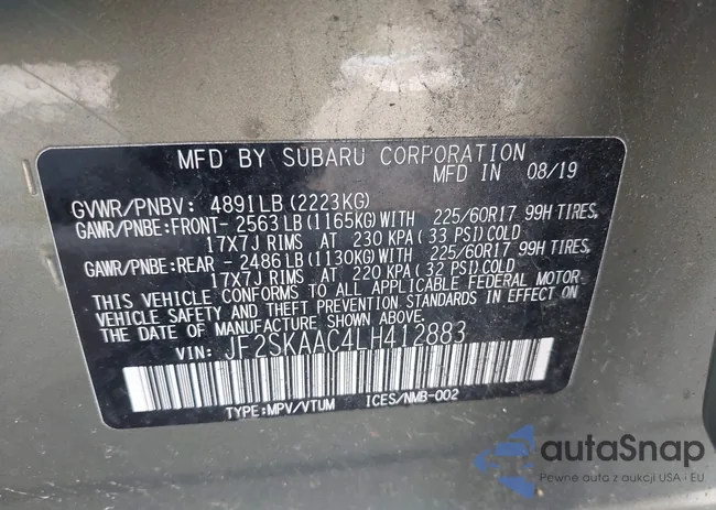 JF2SKAAC4LH412883: 42563340