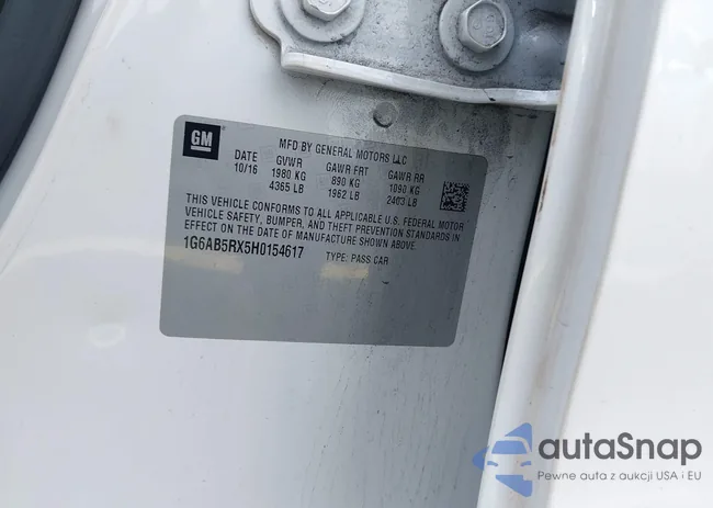 1G6AB5RX5H0154617: 42563423