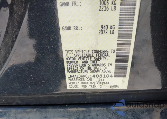 1N4AL3AP6EC408104: 42564528