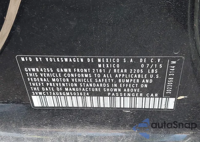 3VWC17AU8GM503624: 42564731