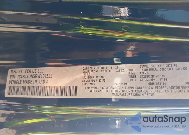 1C4PJXDN5RW104522: 42564750